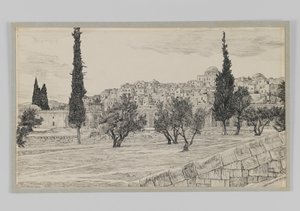 Místo soudu pohanů, Haram, ilustrace ze Života našeho Pána Ježíše Krista (inkoust na papíře) od James Jacques Joseph Tissot