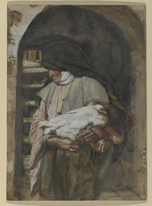 Svatá Anna, ilustrace pro The Life of Christ, c.1886-94 (wc & kvaš na kartonu) od James Jacques Joseph Tissot