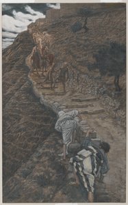 Svatý Petr a svatý Jan následují z dálky, ilustrace ze Života našeho Pána Ježíše Krista, 1886-94 (wc přes grafit na papíře) od James Jacques Joseph Tissot