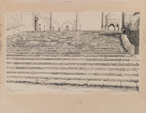 Schodiště soudu Haram, ilustrace ze Života našeho Pána Ježíše Krista (inkoust a grafit na kartonu) od James Jacques Joseph Tissot