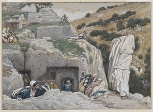 Úkryt apoštolů, ilustrace ze Života našeho Pána Ježíše Krista, 1886-94 (wc přes grafit na papíře) od James Jacques Joseph Tissot