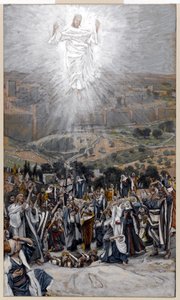 Nanebevstoupení z Olivetské hory, ilustrace pro Život Krista, cca 1884-96 (wc a kvaš na kartonu) od James Jacques Joseph Tissot