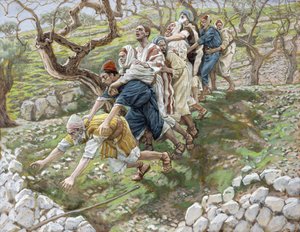 The Blind Leading the Blind, ilustrace pro The Life of Christ, c.1886-94 (wc & kvaš na kartonu) od James Jacques Joseph Tissot