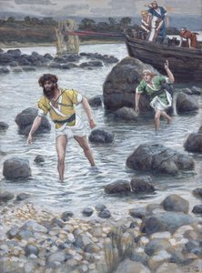 Povolání svatého Jakuba a svatého Jana, ilustrace pro Život Kristův, cca 1886-94 (wc a kvaš na kartonu) od James Jacques Joseph Tissot