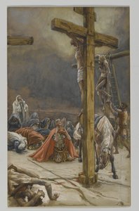 Vyznání svatého Longina, ilustrace ze Života našeho Pána Ježíše Krista, 1886-94 (wc přes grafit na papíře) od James Jacques Joseph Tissot