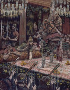 Daughter of Herodias Dancing, ilustrace pro The Life of Christ, c.1886-94 (wc & kvaš na kartonu) od James Jacques Joseph Tissot