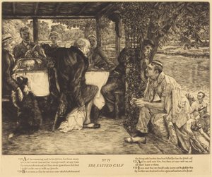 Vykrmené tele od James Jacques Joseph Tissot