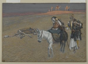 Útěk do Egypta, ilustrace ze Života našeho Pána Ježíše Krista (wc přes grafit na papíře) od James Jacques Joseph Tissot
