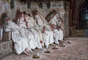 The Foolish Virgins, ilustrace pro The Life of Christ, c.1886-94 (wc & kvaš na kartonu) od James Jacques Joseph Tissot