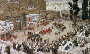 Fórum Jeruzalém, jak je viděno shora, ilustrace k Životu Krista, c.1886-96 (kvaš na kartonu) od James Jacques Joseph Tissot