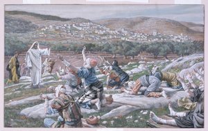 The Healing of the Lepers, ilustrace pro The Life of Christ, c.1886-94 (wc & kvaš na kartonu) od James Jacques Joseph Tissot