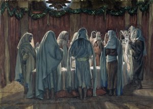 Židovské velikonoce, ilustrace pro Život Krista, cca 1884-96 (wc a kvaš na kartonu) od James Jacques Joseph Tissot