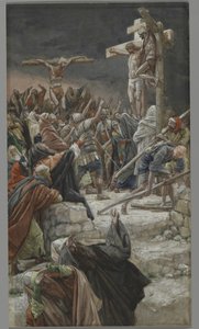 Pardon of the Good Thief, ilustrace ze Života našeho Pána Ježíše Krista, 1886-94 (wc přes grafit na papíře) od James Jacques Joseph Tissot