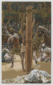 Bičování na zádech, ilustrace ze Života našeho Pána Ježíše Krista, 1886-94 (wc přes grafit na papíře) od James Jacques Joseph Tissot