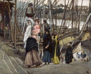 The Sojourn, Egypt, ilustrace pro The Life of Christ, c.1886-94 (wc & kvaš na kartonu) od James Jacques Joseph Tissot