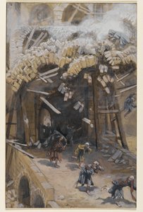 Věž Siloam, ilustrace ze Života našeho Pána Ježíše Krista, 1886-96 (wc přes grafit na papíře) od James Jacques Joseph Tissot
