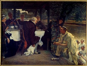 Návrat marnotratného syna: tlusté tele Moderní adaptace podobenství o návratu marnotratného dítěte ke svému kajícímu otci. Obraz Jacques Joseph (Jacques-Joseph) Tissot dit James Tissot (1836-1902) 1880 Sun. 1x1,3 m Nantes, musee des Beaux od James Jacques Joseph Tissot