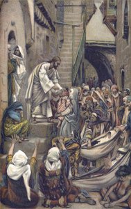 Celé město bylo shromážděno u dveří - Celé město bylo shromážděno u dveří - z „“Života našeho Pána Ježíše Krista““ – 1899 od Jamese Tissota – A celé město bylo shromážděno u jeho dveří – Marek 1: 33 - Život našeho Pána Ježíše Krista, tím od James Jacques Joseph Tissot