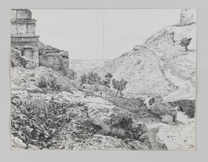 Hrob Absalom, údolí Joshafat, ilustrace ze Života našeho Pána Ježíše Krista