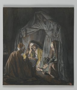 Dva nebo tři shromážděni v mém jménu, ilustrace ze Života našeho Pána Ježíše Krista (wc přes grafit na papíře) od James Jacques Joseph Tissot