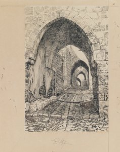 Via Dolorosa, Jeruzalém, ilustrace ze Života našeho Pána Ježíše Krista (inkoust a grafit na papíře) od James Jacques Joseph Tissot