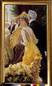 Žluté šaty: elegantní pár během společenského večera Obraz Jacques Joseph (Jacques-Joseph) Tissot dit James Tissot (1836-1902) 1878 Sun. 0,9x0,5 m Paříž, musee d