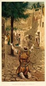 Uzdravení malomocných v Kafarnaum, Svatý Marek - Bible od James Jacques Joseph after Tissot