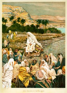 Ježíš učí na pobřeží Sear - St Mark - Bible od James Jacques Joseph after Tissot
