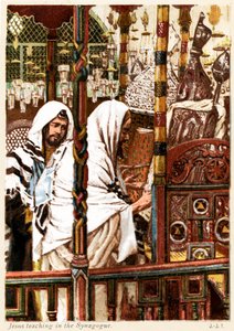 Ježíš učí v synagoze - sv. Matouš - Bible od James Jacques Joseph after Tissot