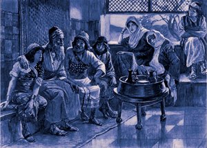 Job a jeho rodina od J James Tissot - Bible od James Jacques Joseph after Tissot