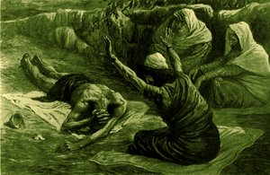 Job ležící na hromadě odpadu, od Tissot-Bible