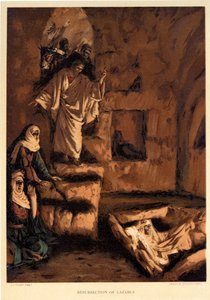 Vzkříšení Lazara - Svatý Jan, -Bible od James Jacques Joseph after Tissot