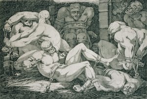 Ugolino a jeho synové ve věži hladomoru, 18. století od James Jefferys