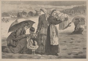Na pláži v Long Branch - Hodina dětí, 1874 od James L. Langridge