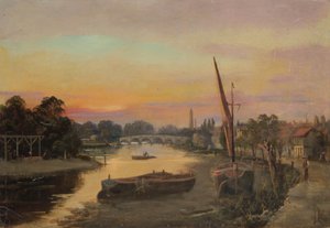Kew při západu slunce - Kew Bridge