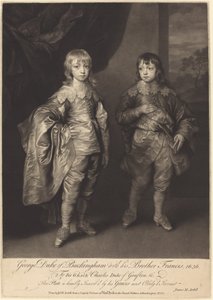 George Duke of Buckingham se svým bratrem Francisem od James MacArdell after Sir Anthony van Dyck