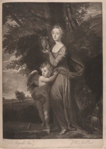 Slečna Gravile (Frances Anne Greville a její bratr jako "Hebe a Cupid" od James McArdell