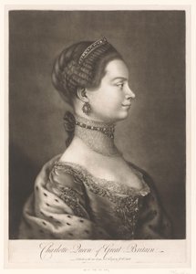 Portrét van Charlotte van Mecklenburg Charlotte Queen of Great Britain (titul na předmětu) od James McArdell