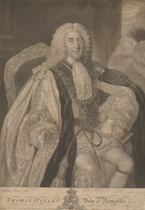 Thomas Pelham-Holles, 1. vévoda z Newcastle upon Tyne a 1. vévoda z Newcastlu pod Lyme od James McArdell