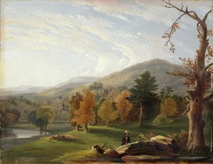 Pohled mezi Helderbergy, Catskills v dálce, 1850