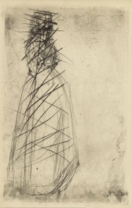 [76] Otisky ze zrušených desek Whistler - Fumette Standing. od James Abbott McNeill Whistler