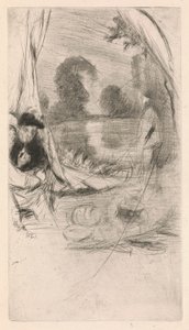 [76] Dojmy ze zrušených desek od Whistlera - The Model Resting. od James Abbott McNeill Whistler