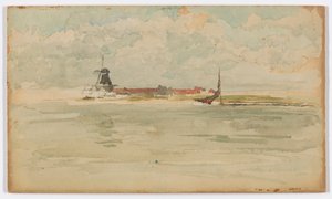 Malá červená poznámka – Dordrecht od James Abbott McNeill Whistler