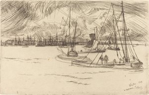 Amsterdam od Tolhuis od James Abbott McNeill Whistler
