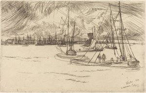 Amsterdam od Tolhuisu od James McNeill Whistler