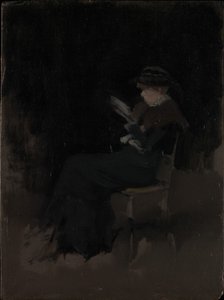 Aranžmá v černé: dívka čtoucí od James McNeill Whistler