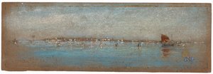Modrá a stříbrná – Ostrovy, Benátky od James Abbott McNeill Whistler