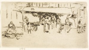 Booth, Market Place, Loches od James Abbott McNeill Whistler