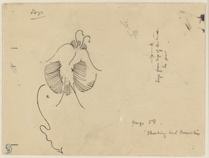Motýl (recto); fragment motýla (verso) od James McNeill Whistler