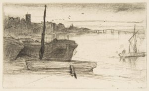 Most Chelsea a kostel od James McNeill Whistler